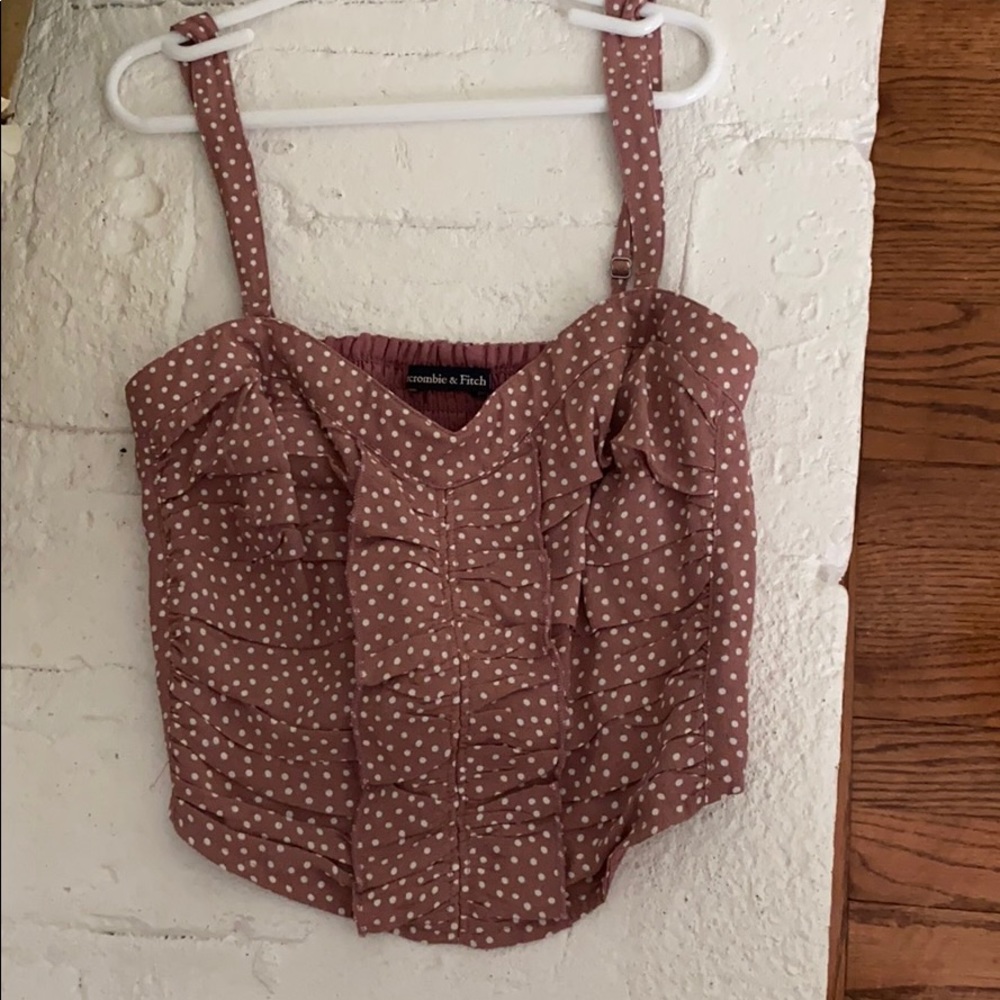 Pink polka dot crop top